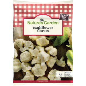 Natures Garden Frozen Cauliflower Florets 1kg Natures Garden Frozen Cauliflower Florets 1kg
