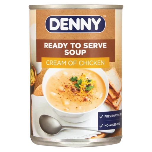 Denny Ready To Serve Cream Of Chicken Soup Can 400g Denny Ready To Serve Cream Of Chicken Soup Can 400g