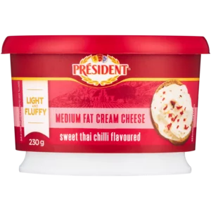 Président Sweet Thai Chilli Flavoured Cream Cheese 230g Président Sweet Thai Chilli Flavoured Cream Cheese 230g