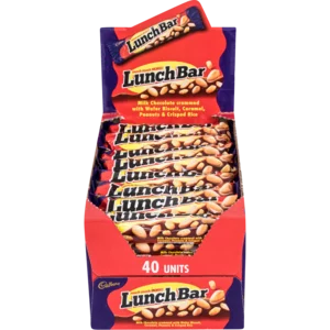 Cadbury Lunch Bar Milk Chocolate Bars 40x46g Cadbury Lunch Bar Milk Chocolate Bars 40x46g