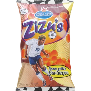 Champ Zizu's Flame Grilled Barbecue Maize Snack 100g Champ Zizu's Flame Grilled Barbecue Maize Snack 100g