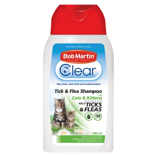 Bob Martin Tick & Flea Cat Shampoo 200ml Bob Martin Tick & Flea Cat Shampoo 200ml