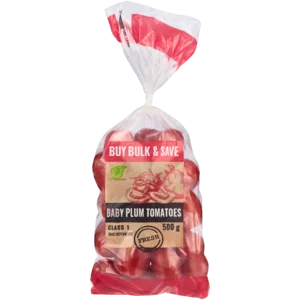 Fresh Baby Plum Tomatoes Bag 500g