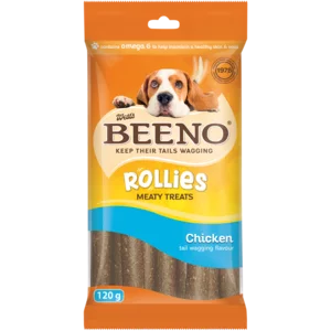 Beeno Rollies Chicken Flavoured Meaty Dog Treats 120g