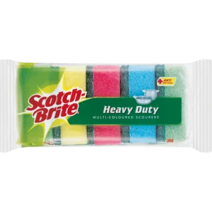 Scotch-Brite Heavy Duty Multi-Coloured Anti Bacterial Scourers 5 Pack Scotch-Brite Heavy Duty Multi-Coloured Anti Bacterial Scourers 5 Pack