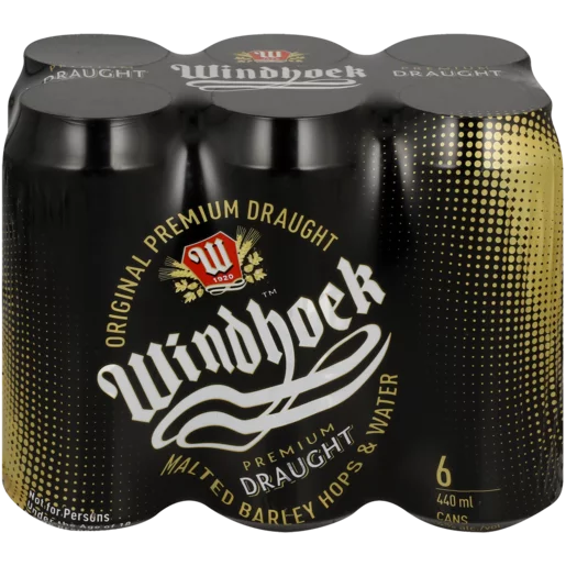 Windhoek Premium Draught Beer Cans 6x440ml Windhoek Premium Draught Beer Cans 6x440ml