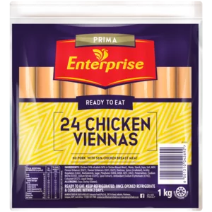 Enterprise Prima Ready To Eat No Pork Chicken Viennas 24 Pack Enterprise Prima Ready To Eat No Pork Chicken Viennas 24 Pack