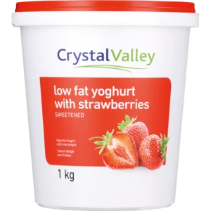 Crystal Valley Low Fat Strawberry Fruit Yoghurt 1kg Crystal Valley Low Fat Strawberry Fruit Yoghurt 1kg