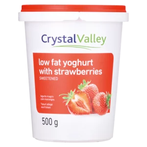 Crystal Valley Low Fat Yoghurt With Strawberries 500g Crystal Valley Low Fat Yoghurt With Strawberries 500g