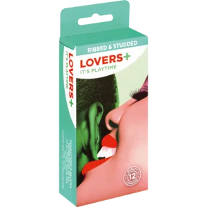 Lovers Plus Ribbed & Studded Condoms 12 Pack Lovers Plus Ribbed & Studded Condoms 12 Pack