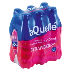aQuellé Strawberry Flavoured Sparkling Water 6 x 500ml
