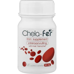 Chela-Fer Iron Supplement With Ferrochel Tablets 30 Pack