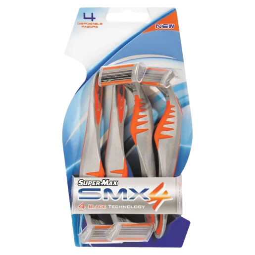 Super-Max 4 Blade Men's Razor 4 Pack