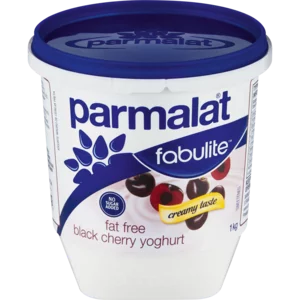 Parmalat Fabulite Fat Free Black Cherry Yoghurt 1kg
