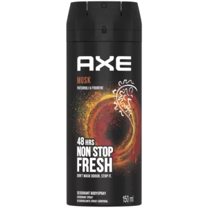 Axe Musk Patchouli & Fougere 48 Hour Fresh Deodorant Body Spray 150ml Axe Musk Patchouli & Fougere 48 Hour Fresh Deodorant Body Spray 150ml