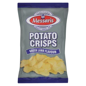Messaris Greek Lamb Flavoured Potato Crisps 125g Messaris Greek Lamb Flavoured Potato Crisps 125g