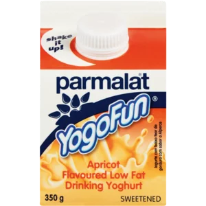 Parmalat YogoFun Apricot Flavoured Low Fat Drinking Yoghurt 350g Parmalat YogoFun Apricot Flavoured Low Fat Drinking Yoghurt 350g