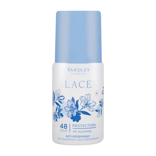 Yardley London Lace 0% Alcohol Anti-Perspirant Roll-On 50ml Yardley London Lace 0% Alcohol Anti-Perspirant Roll-On 50ml