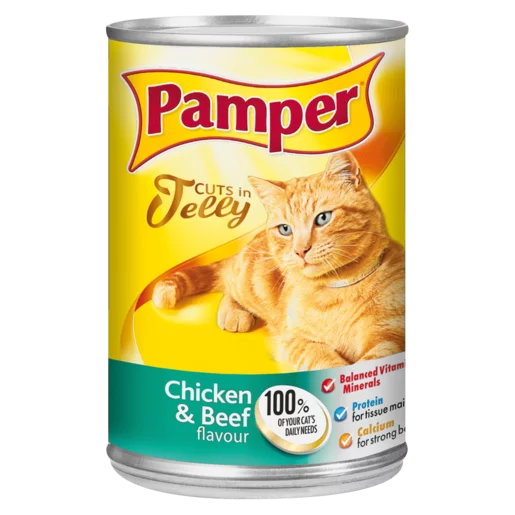 Pamper Cuts In Jelly Chicken & Beef Flavoured Cat Food 385g