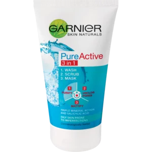 Garnier Pure Active 3 In 1 Facial Care Scrub 150ml