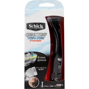 Schick Quattro Titanium Freestyle Razor And Trimmer Kit