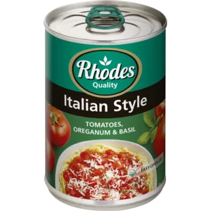Rhodes Italian Style Tomatoes, Oreganum & Basil Mix 410g Rhodes Italian Style Tomatoes, Oreganum & Basil Mix 410g
