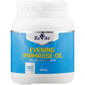 Revite Cold Pressed Omega-6 Primrose Oil Supplements 180 Pack Revite Cold Pressed Omega-6 Primrose Oil Supplements 180 Pack