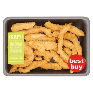 Crispy Cuts Crumbed Chicken Strips Per kg Crispy Cuts Crumbed Chicken Strips Per kg