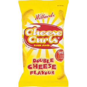 Willards Cheese Curls Double Cheese Flavoured Maize Snack 14g Willards Cheese Curls Double Cheese Flavoured Maize Snack 14g