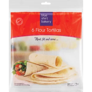 Blue Shirt Bakery Flour Tortillas 6 Pack Blue Shirt Bakery Flour Tortillas 6 Pack