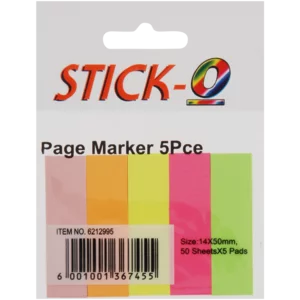 Stick O Multicoloured Page Markers 5 Pack Stick O Multicoloured Page Markers 5 Pack