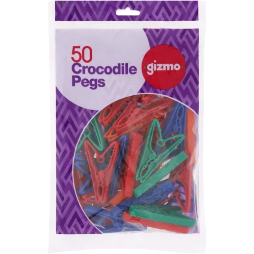 Gizmo Plastic Crocodile Pegs 50 Piece Gizmo Plastic Crocodile Pegs 50 Piece