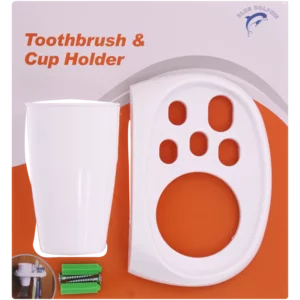 Blue Dolphin White Toothbrush & Cup Holder With Cup