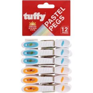 Tuffy Assorted Pastel Pegs 12 Pack
