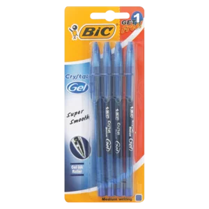 BIC Cristal Gel Blue Pen 4 Pack