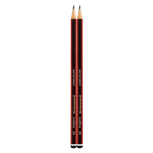 Staedtler Tradition Black & Red 2H Pencils 2 Pack