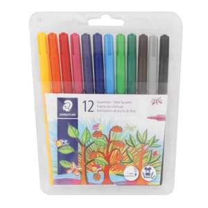 Staedtler Multi-coloured Fibre Tip Pen Set 12 Piece