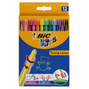 BIC Kids Turn & Colour Retractable Wax Crayon Set 12 Piece BIC Kids Turn & Colour Retractable Wax Crayon Set 12 Piece