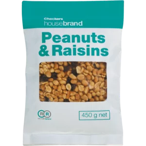 Checkers Housebrand Peanuts & Raisins 450g Checkers Housebrand Peanuts & Raisins 450g