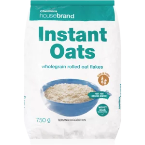 Checkers Housebrand Instant Wholegrain Rolled Oats 750g Checkers Housebrand Instant Wholegrain Rolled Oats 750g