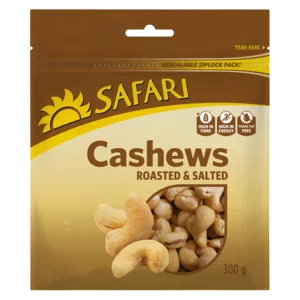 Safari Roasted & Salted Cashews 300g Safari Roasted & Salted Cashews 300g