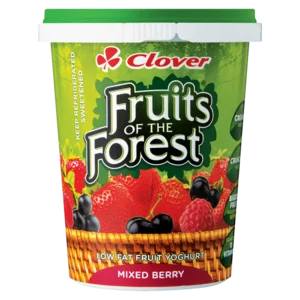 Clover Fruits Of The Forest Mixed Berries Flavoured Low Fat Yoghurt Dairy Snack 500g