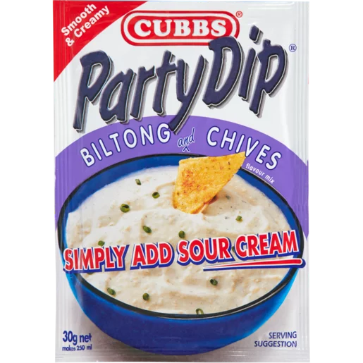Cubbs Biltong And Chives Flavoured Party Dip 30g Cubbs Biltong And Chives Flavoured Party Dip 30g