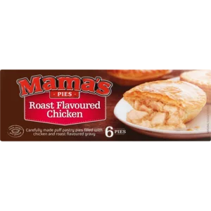 Mama's Pies Frozen Roast Flavoured Chicken Pies 6 Pack Mama's Pies Frozen Roast Flavoured Chicken Pies 6 Pack