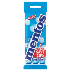 Mentos Mint Flavoured Sweets 3 Pack Mentos Mint Flavoured Sweets 3 Pack