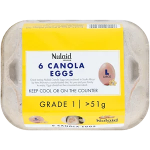 Nulaid Premium Grade 1 Canola Large Eggs 6 x >51g Nulaid Premium Grade 1 Canola Large Eggs 6 x >51g