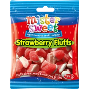 Mister Sweet Strawberry Fluffs Sweets 125g Mister Sweet Strawberry Fluffs Sweets 125g