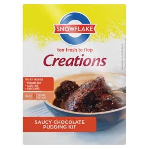 Snowflake Creations Saucy Chocolate Pudding Kit 510g Snowflake Creations Saucy Chocolate Pudding Kit 510g
