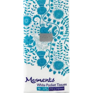 Moments 3 Ply Facial Pocket Tissues 10 Pack