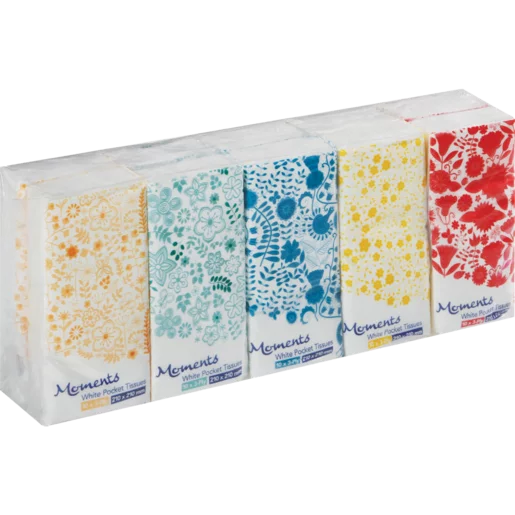 Moments 3 Ply White Pocket Facial Tissues 10x10 Pack Moments 3 Ply White Pocket Facial Tissues 10x10 Pack